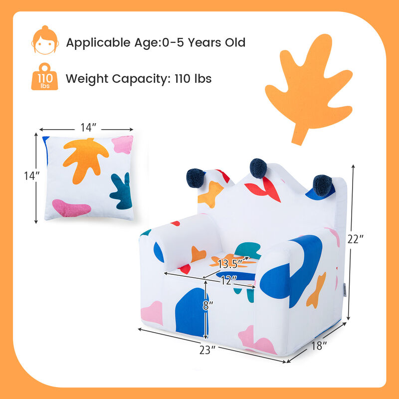 High-density Padding Kids Sofa with Armrest and Extra Pilow