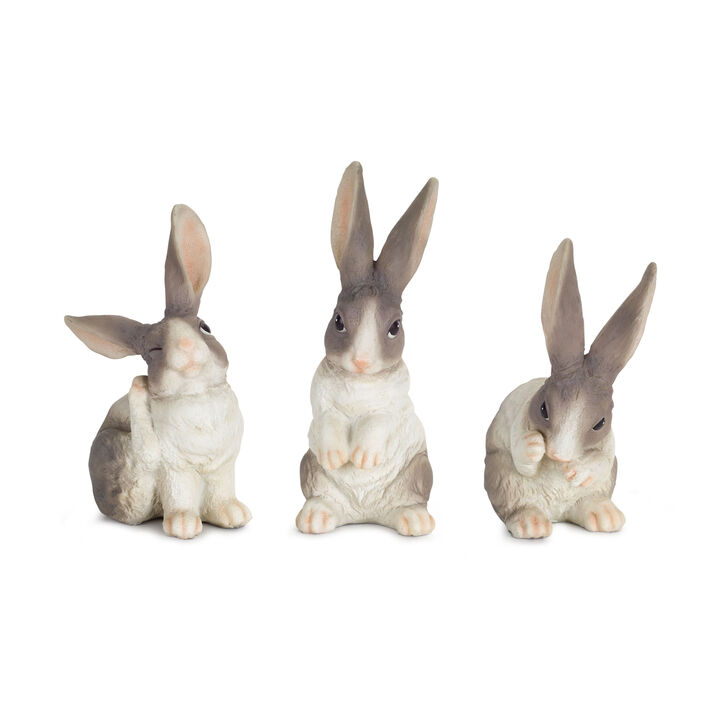 Decorative Resin Rabbits Set of 6 for Seasonal and Holiday Accent