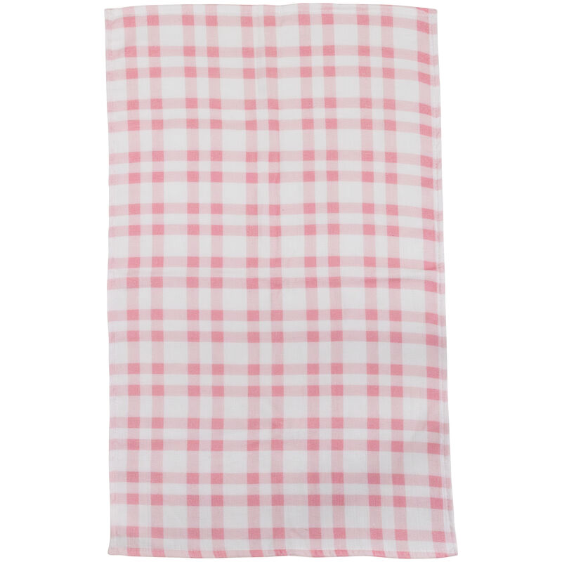 Set of 2 Hearts and Pink Plaid Valentine's Day Kitchen Tea Towels 26"