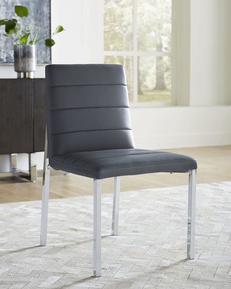 Amalfi Metal Back Chair in Cobalt Leather - Set of 2 image number 1