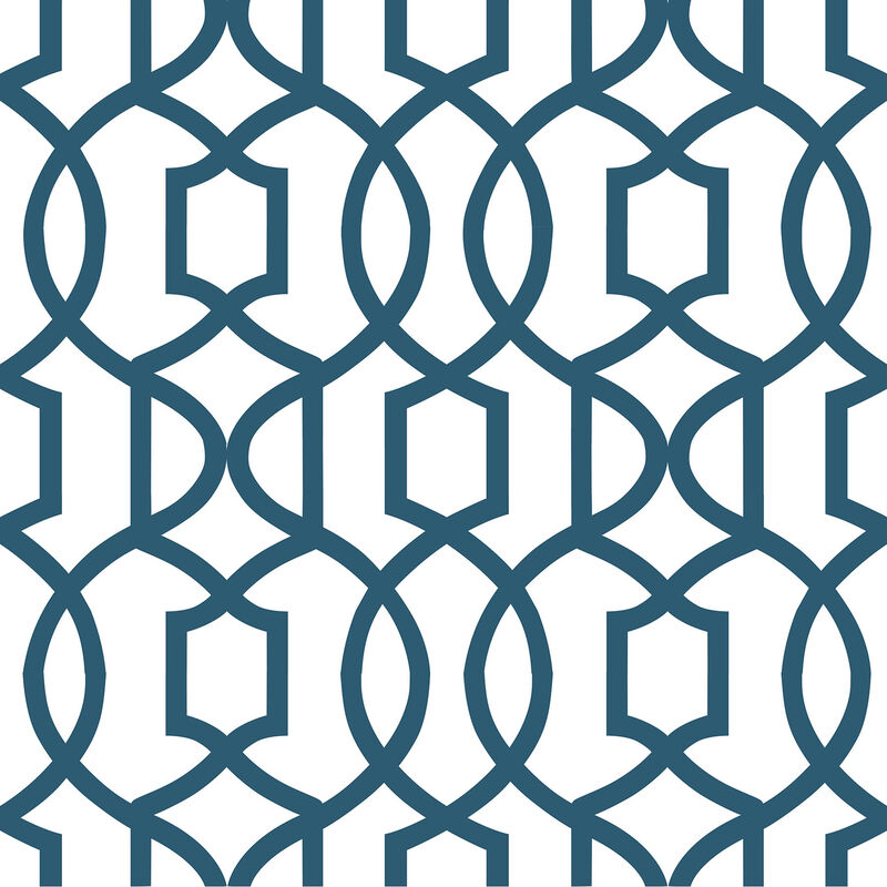 Navy Grand Trellis Peel & Stick Wallpaper image number 0