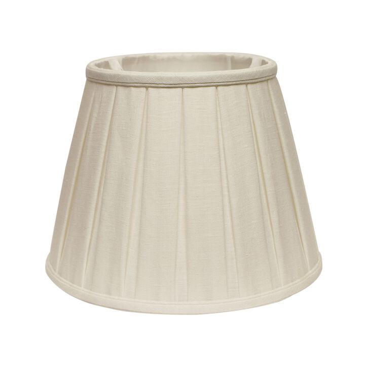 Hivvago 18" White Slanted Linen Lampshade with Box Pleat