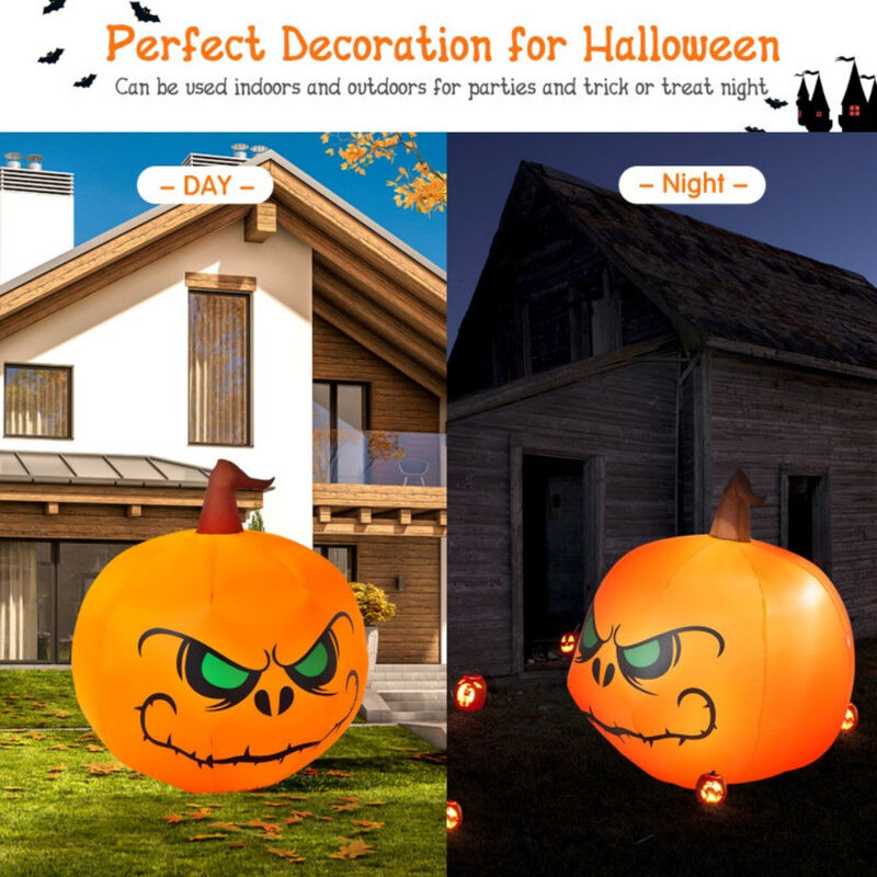 4ft Halloween Yard Glowing Inflatable Pumpkin with Built-In LED Light image number 8
