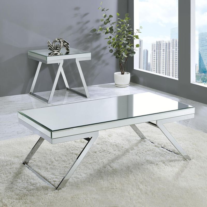 Alfresco Mirrored Top Square End Table