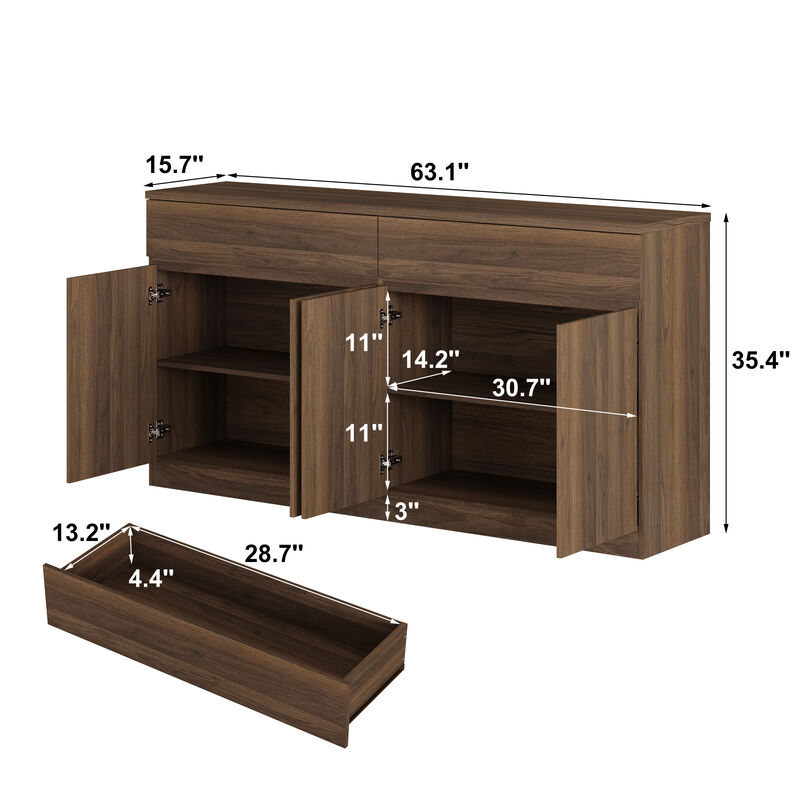 Wipbex 63.1" Sideboard Buffet Cabinet image number 4