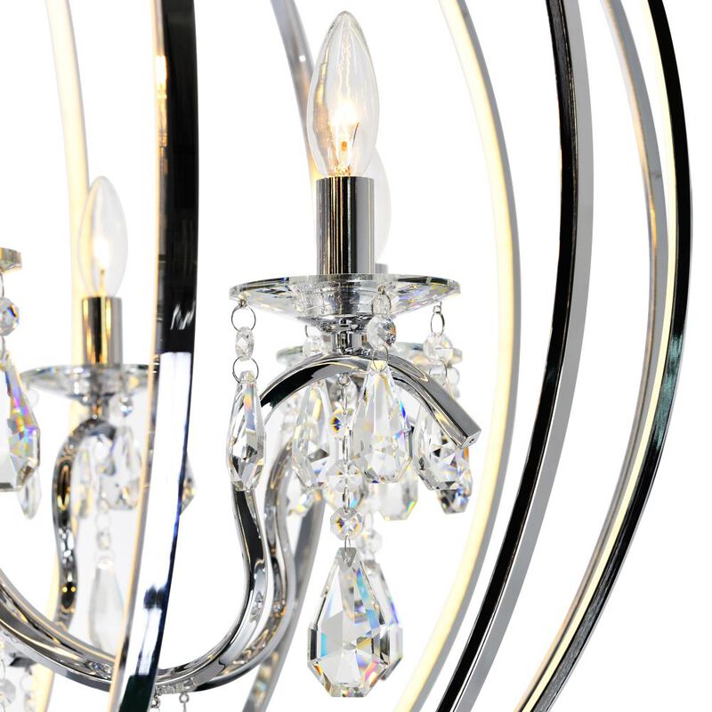 Abia 8 Light Up Chandelier With Chrome Finish