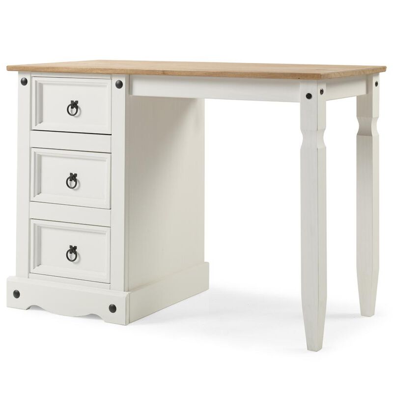 OS Home and Office Furniture Model COW518 Cottage Series Wood Vanity/Desk in Corona Snow