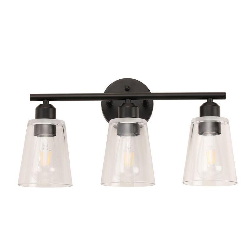 Vanity Light with Tapered Clear Glass Shade and For Hallway or Bathroom image number 2