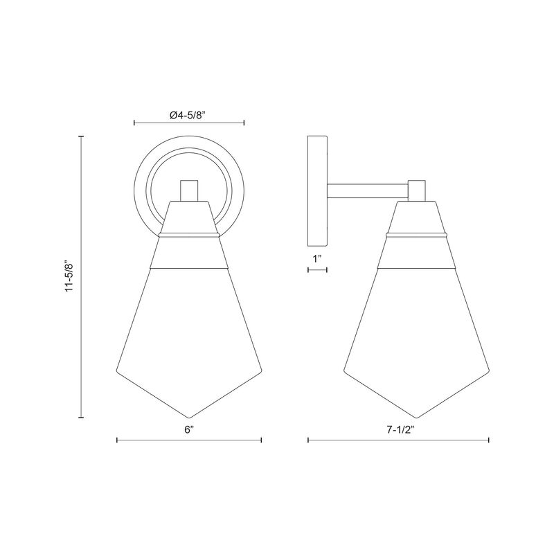 Willard 6-in Urban Bronze/Prismatic Glass 1 Light Damp-Rated Wall/Vanity Light image number 5