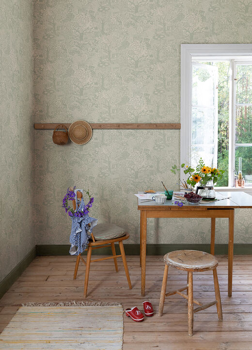 Bygga Bo Seafoam Woodland Village Wallpaper
