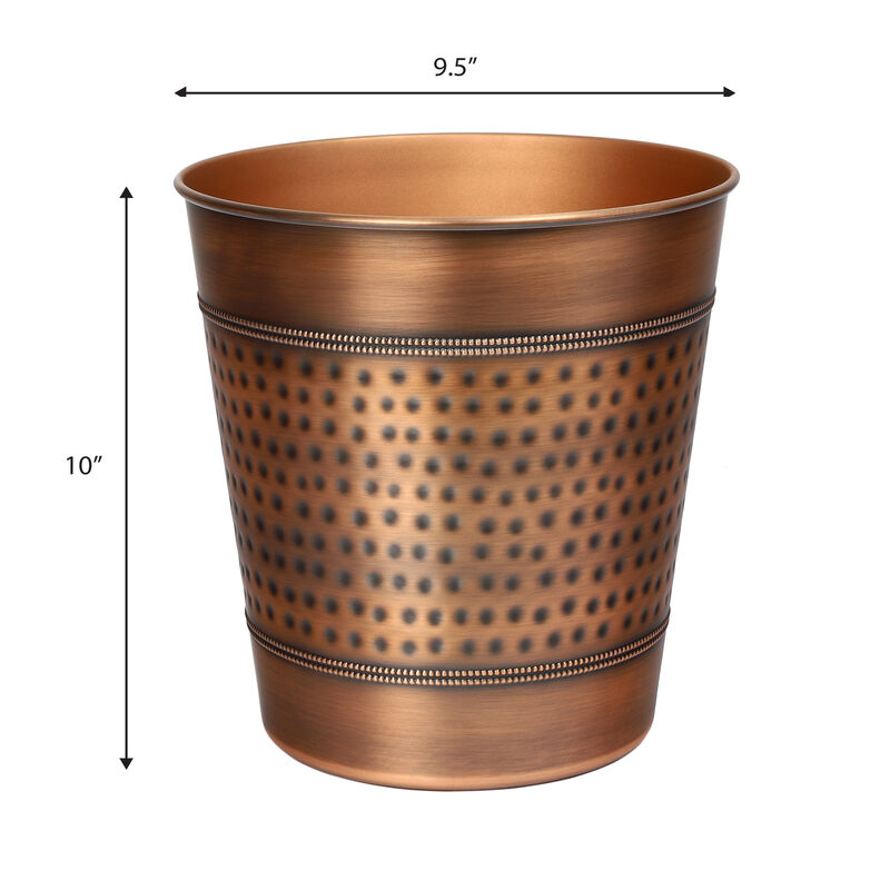 Riley Modern Classic Hammered Steel Accent 2-Gallon Wastebasket