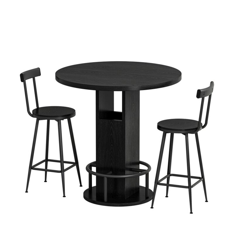 Naxvel 3‑Piece Bar Table and Stool Set image number 7