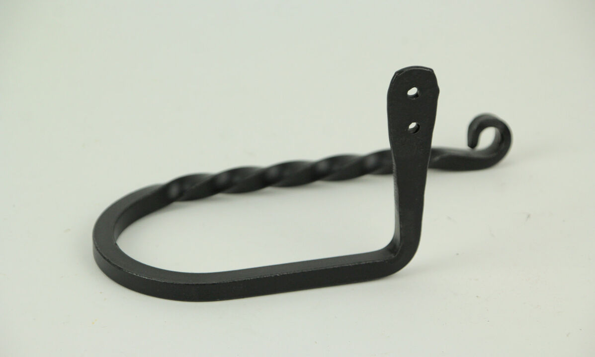 Hand Forged Wrought Iron Wall Mounted Toilet Paper Holder Primitive Decor