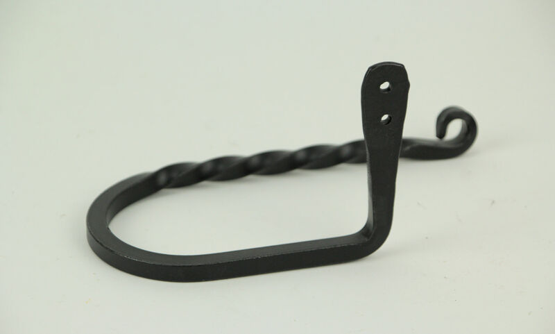Hand Forged Wrought Iron Wall Mounted Toilet Paper Holder Primitive Decor image number 1