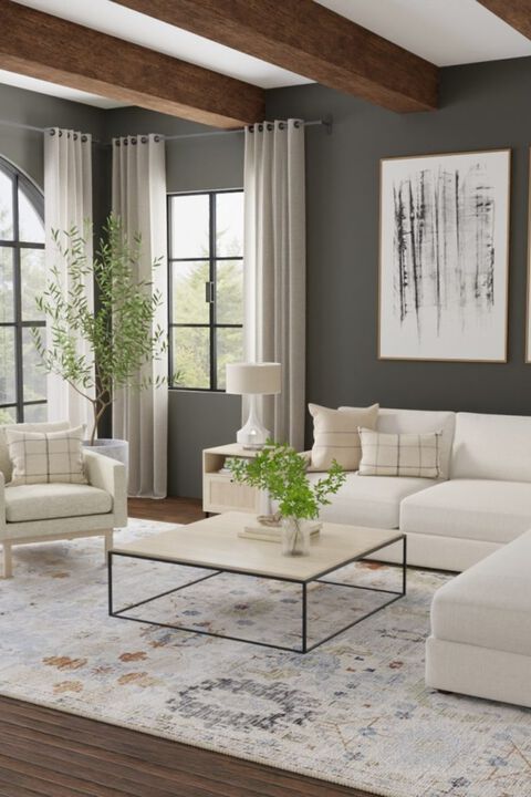Melrose 39P5F Beige/Multi 5' x 7'6" Rug