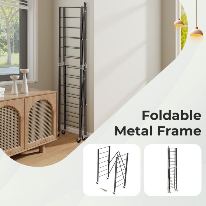 Hivvago 5-Tier Foldable Storage Shelf with Wheels