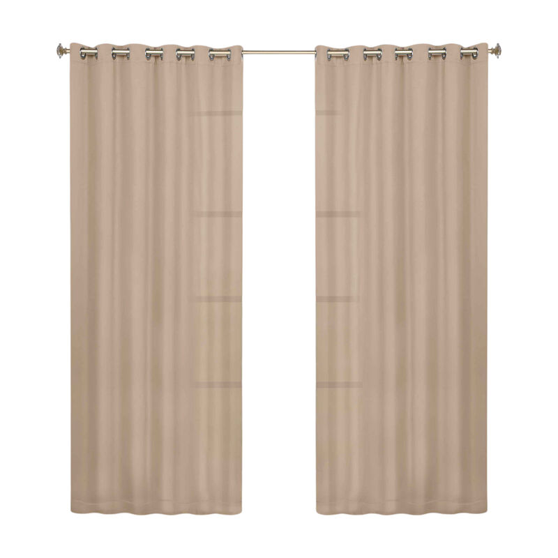 Modern Solid Blackout Curtain Panels Set of 2 Room Darkening Drapes image number 0