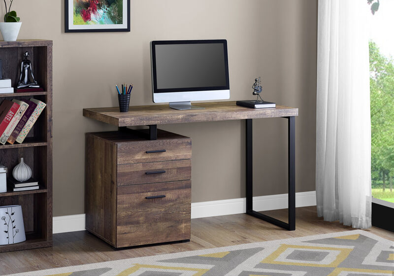 Wooden Computer Desk with Triple Storage Drawers – Study & Office Table