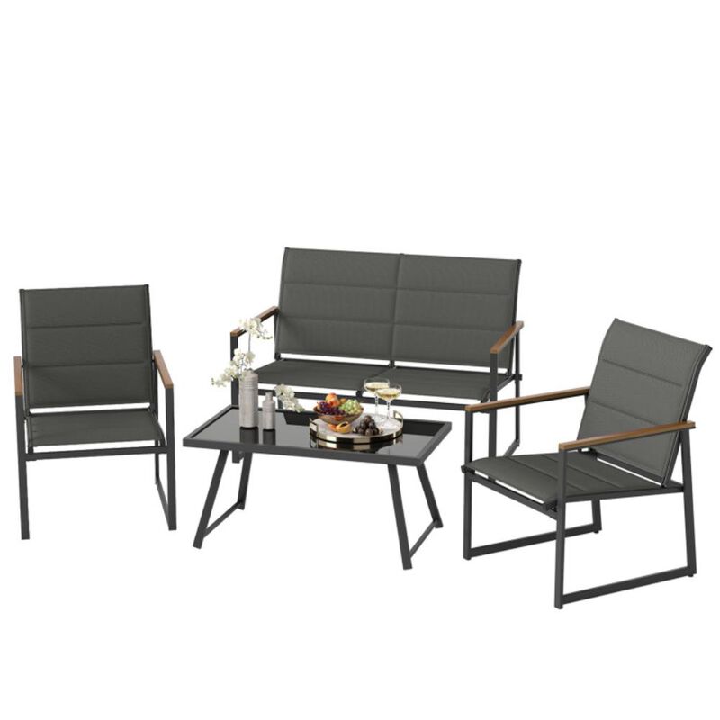 Hivvago 4-Piece Outdoor Conversation Patio Furniture Set