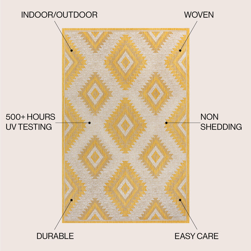 Lior Geometric Moroccan Diamond Indoor/Outdoor Area Rug