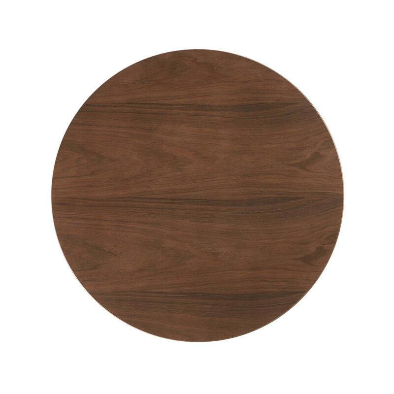 Modway - Lippa 36" Round Wood Grain Dining Table Black Walnut