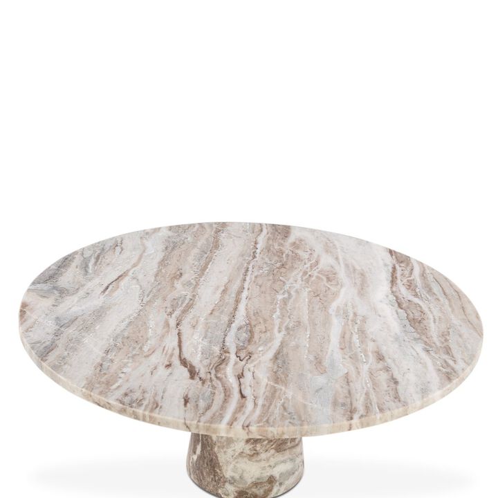World Interiors Giza 38" Coffee Table in Brown Toronto Marble