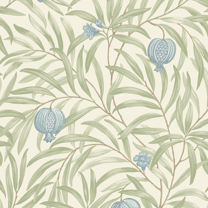 Elena Blue Pomegranate Wallpaper