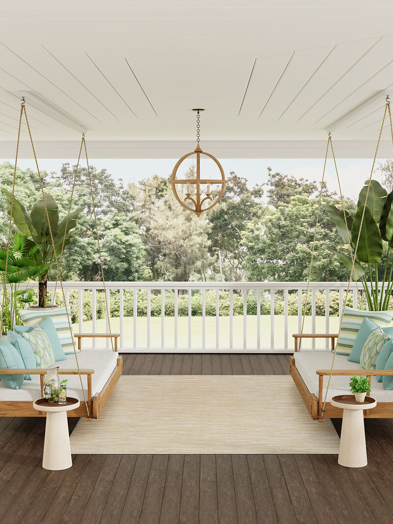 Nourison Essentials NRE01 Ivory/Gold 7' x 10' Rug image number 1