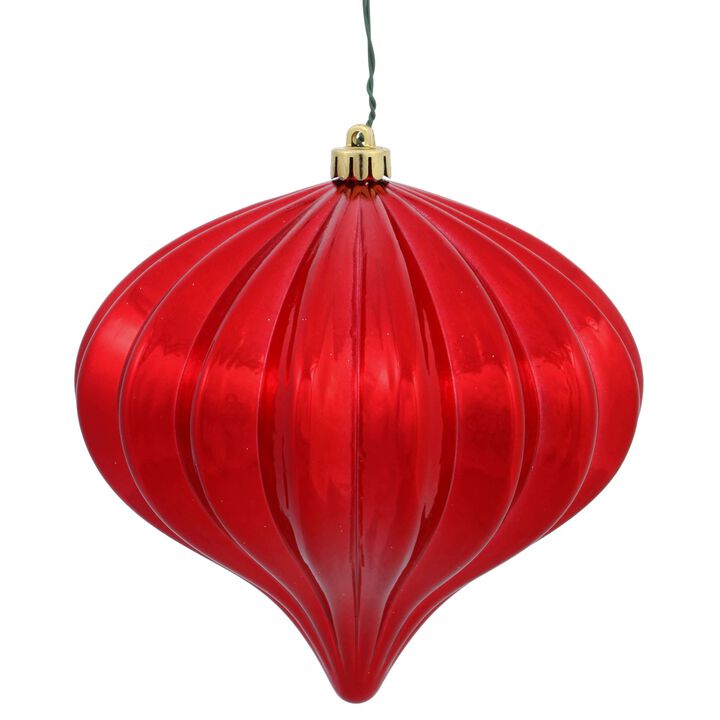 Vickerman 5.7" Red Shiny Onion Christmas Ornament, UV Treated, Set of 3