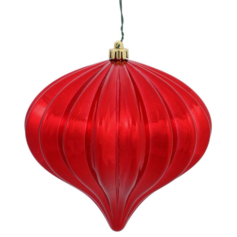 Vickerman 5.7" Red Shiny Onion Christmas Ornament, UV Treated, Set of 3 image number 0