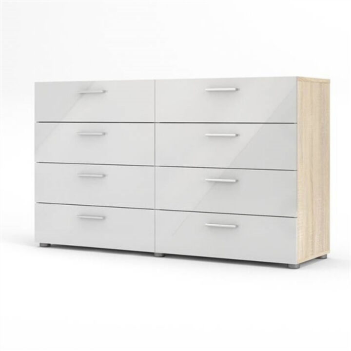 Contemporary 8-Drawer Double Dresser for Bedroom Storage and Style