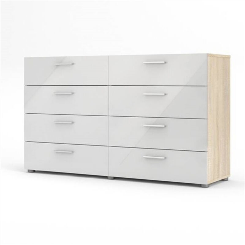 Contemporary 8-Drawer Double Dresser for Bedroom Storage and Style