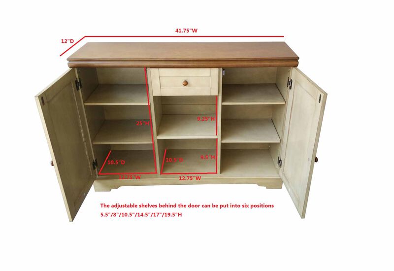 Kings Brand Furniture Cumberland Wood Buffet Cabinet Console Table