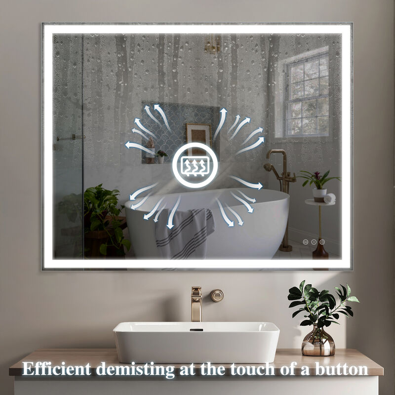 ELEMENT ACE 32x40 Inch Wall Mounted LED Bathroom Vanity Mirror with Adjustable Lighting Anti-Fog Touch Control Memory Function Smart Large Bathroom Mirror image number 9