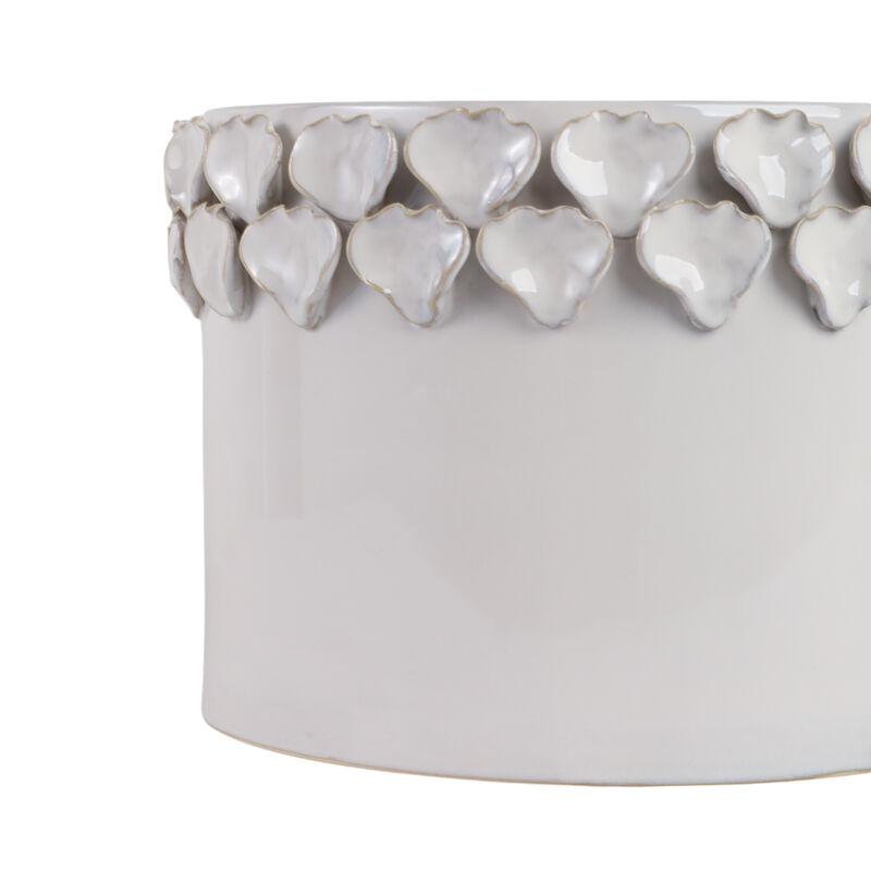 Flower Petal Applique Planters, White set