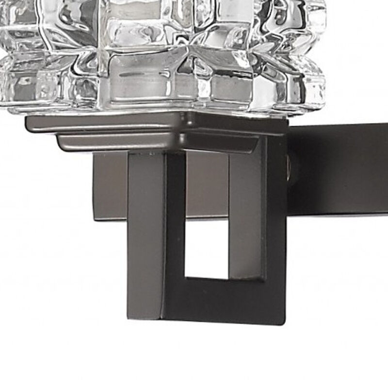 Hivvago Coralie 3-Light Oil-Rubbed Bronze Sconce With Pressed Crystal Shades