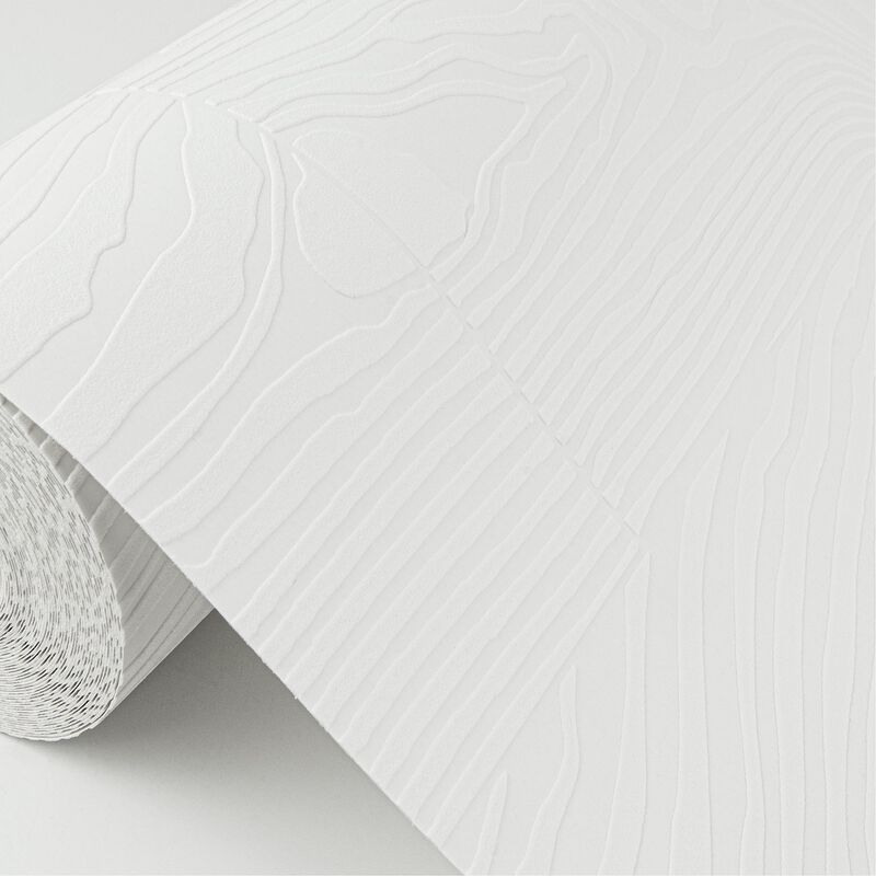 Wade White Planks Paintable Wallpaper (Double Roll) image number 6
