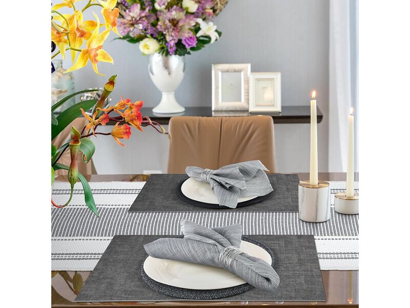 Boho Table Runner Placemat and Napkin Ring Set image number 3