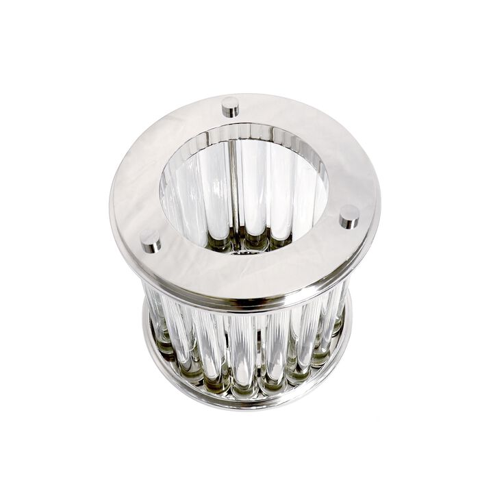 Pasargad Home Lucian Lucite Polished Chrome Finish Hurricane