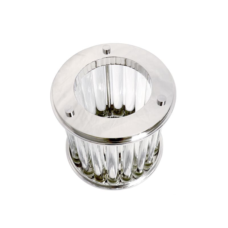 Pasargad Home Lucian Lucite Polished Chrome Finish Hurricane image number 1