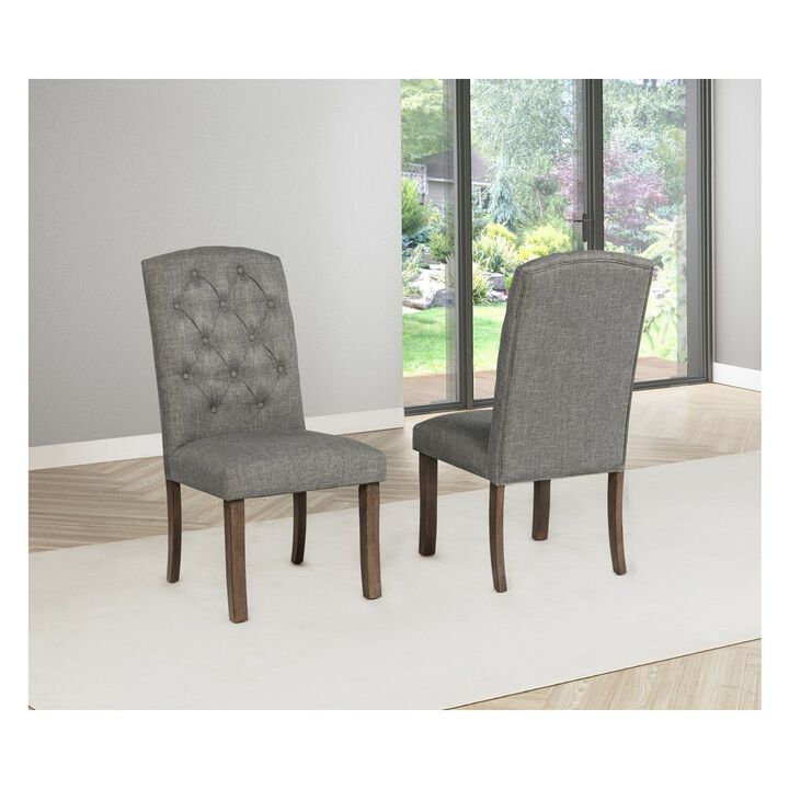 Best Quality Furniture Dark Grey Dining Chairs Wood Legs