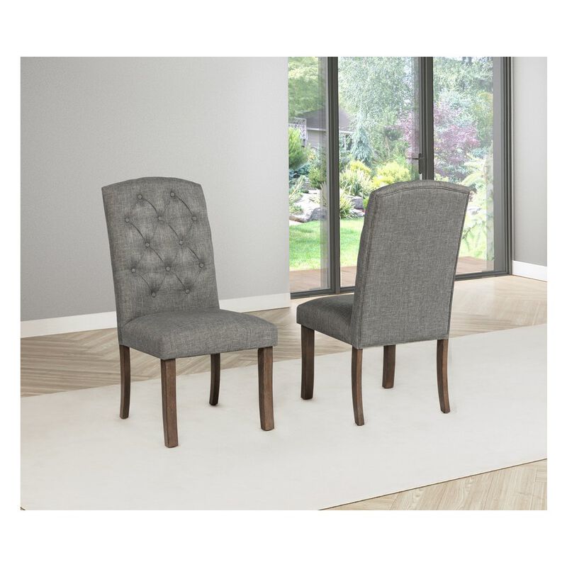 Best Quality Furniture Dark Grey Dining Chairs Wood Legs