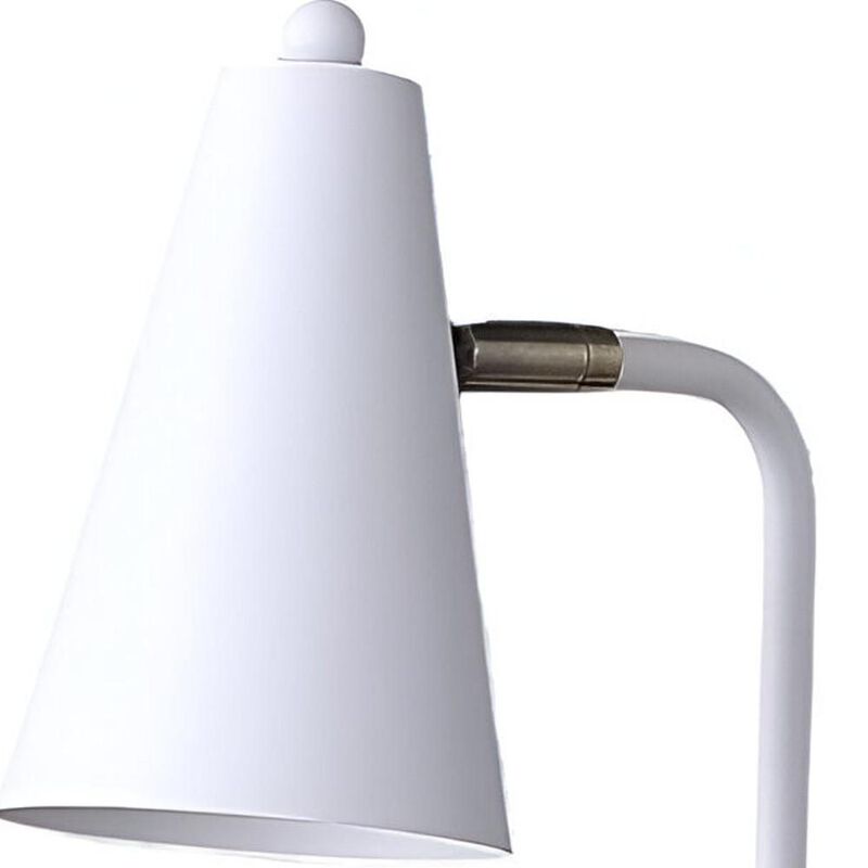 Hivvago 20" Compact White Student Metal Desk Lamp