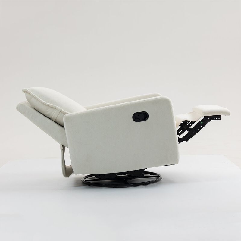 Short Plush Armchair Sofa Manual Button Recliner Chair image number 7