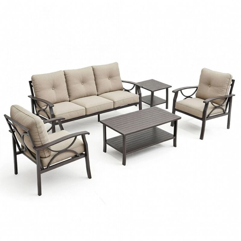 TATEUS 5-Piece Metal Patio Furniture Set image number 0