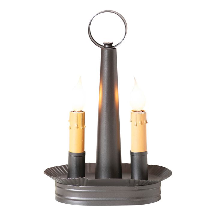 Irvins Country Tinware Oval Double Accent Light In Smokey Black