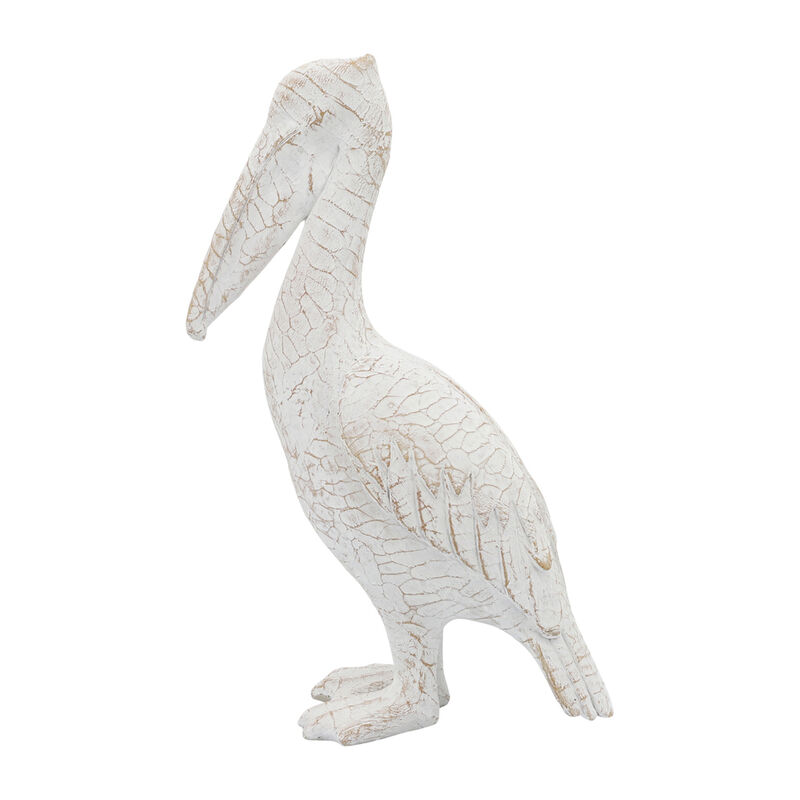 Cer,14"h,standing Pelican, White image number 4