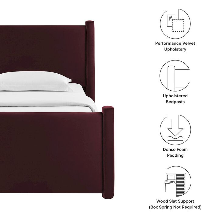 Modway Rael Performance Velvet Twin Platform Bed