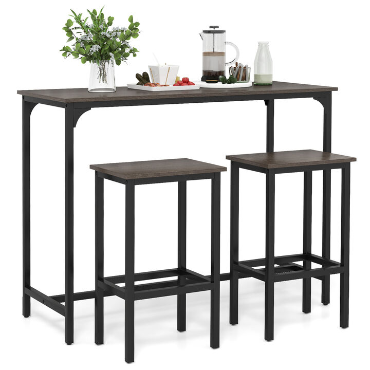 Durable Industrial 3-Piece Counter-Height Bar Table and Stools Set