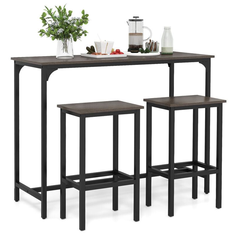 Durable Industrial 3-Piece Counter-Height Bar Table and Stools Set